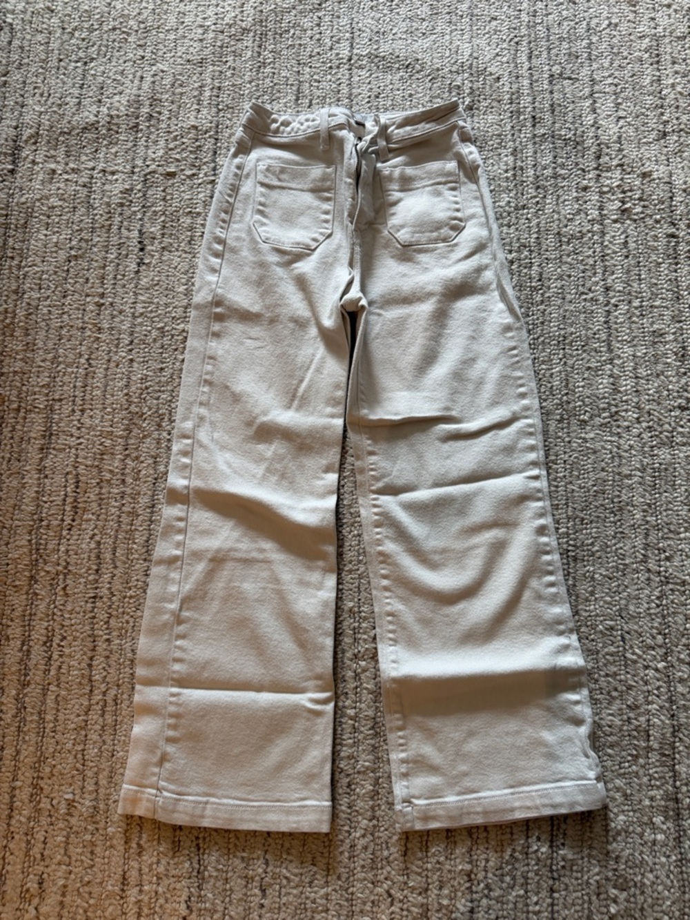 Just Black High-Rise Wide Leg Jeans in Light Beige